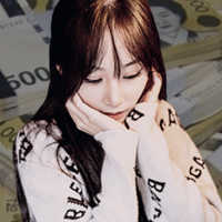 돈 배경에서 고민을 하고 있는 여자