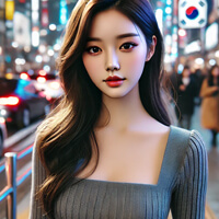 앞을 보고 서있는 여자