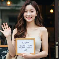 외부에서 손님 맞이하는 모습