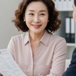 상담을 받고 있는 중년여성