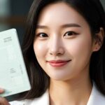 통장을 들고 있는 여자