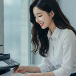 프린터에서 서류를 출력하는 모습