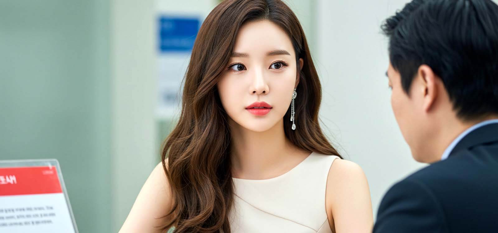 은행 직원과 상담하는 모습