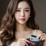 신용카드를 지갑에 넣는 모습