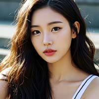 계단에 앉아 쉬고 있는 여자