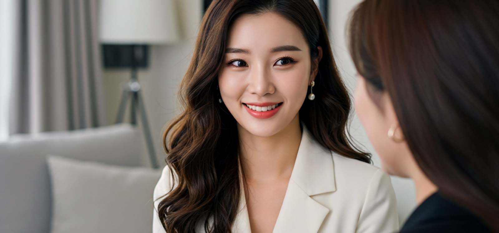 부동산 중개인과 상담하는 장면