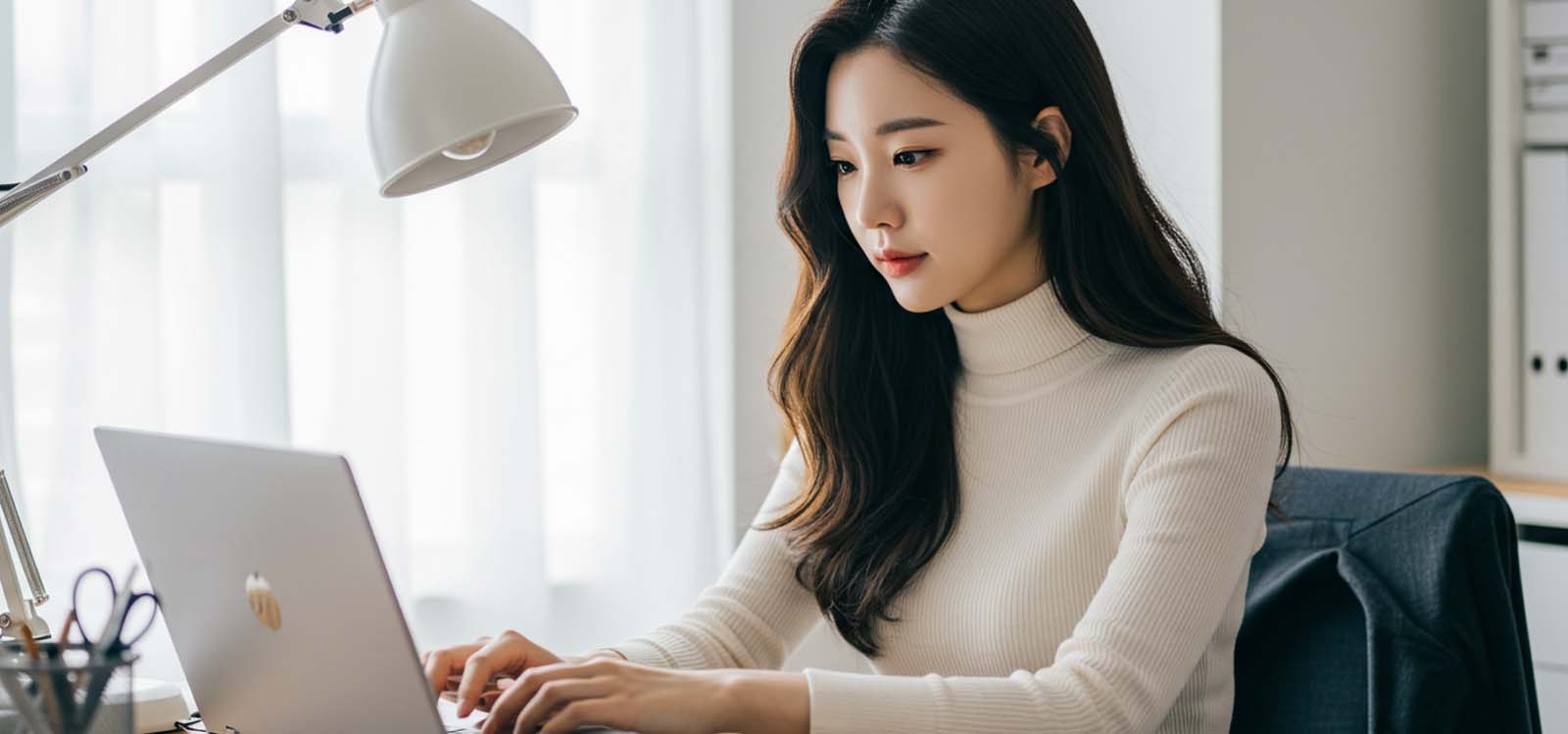 노트북으로 작업하는 모습