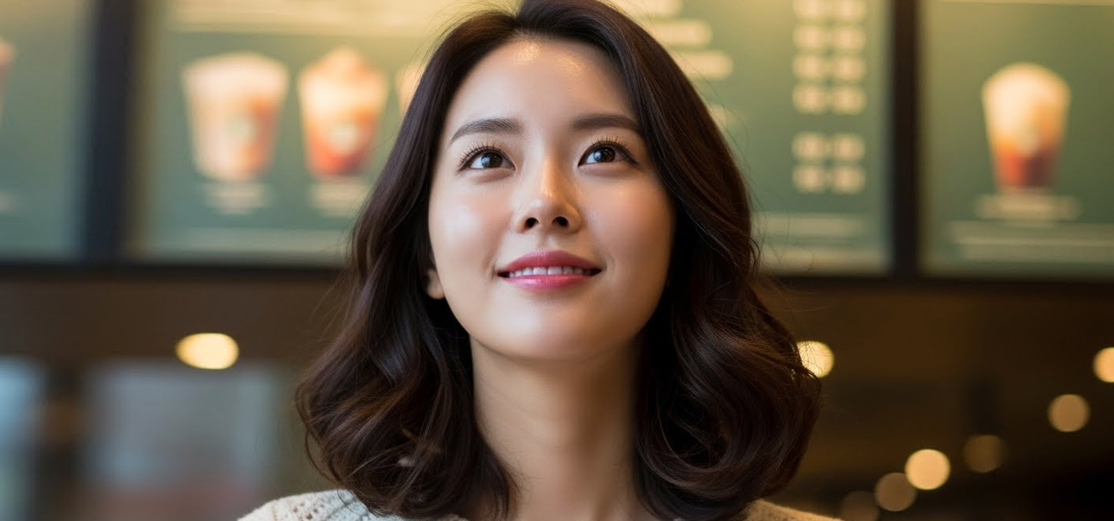 메뉴판을 바라보는 장면