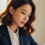 사무실에서 서류를 검토하는 장면