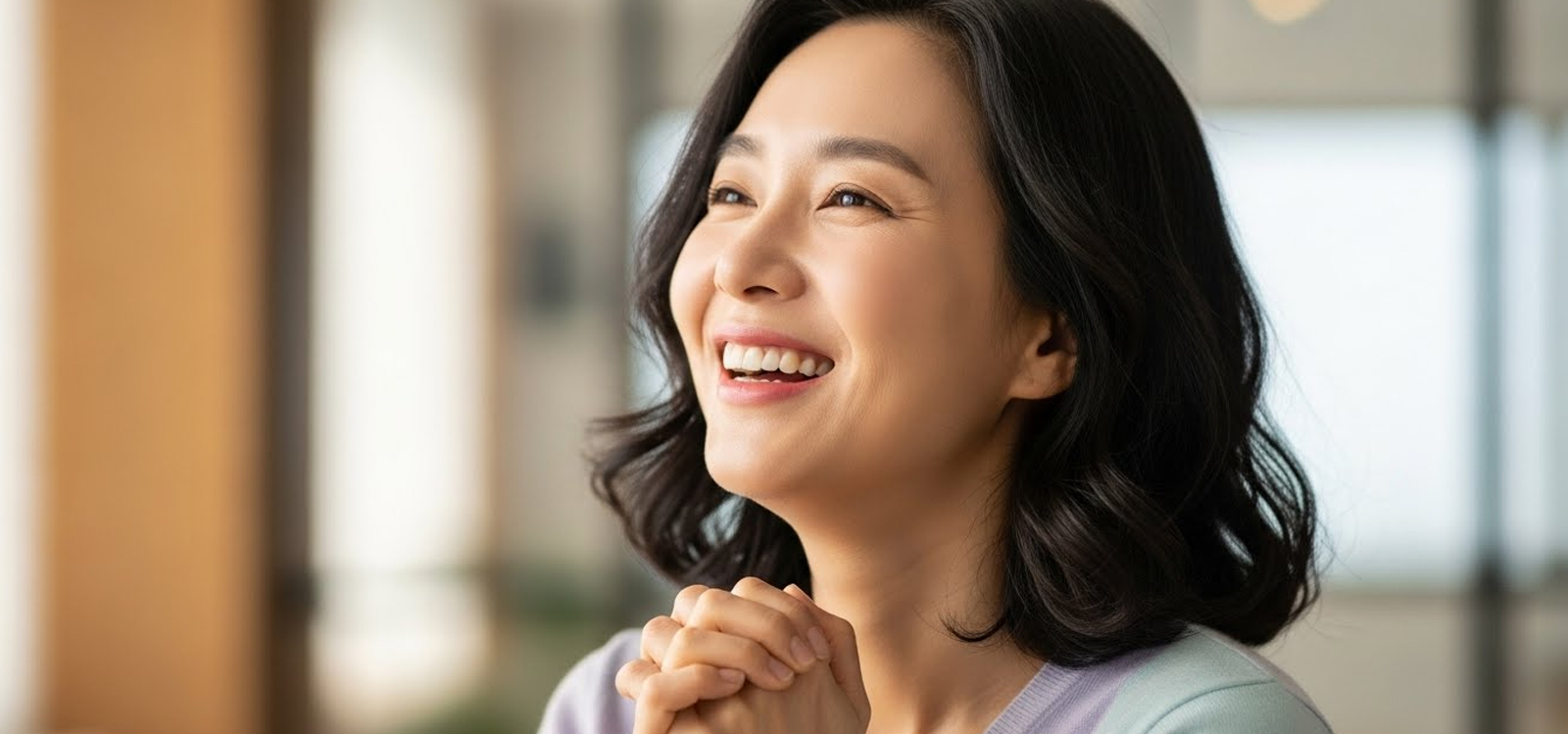 복지혜택 확인 후 기뻐하는 장면