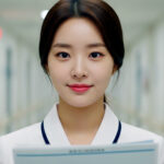 병원 병동에서 차트를 정리하며 이동하는 모습