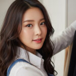 현관에서 외투를 정리하는 모습