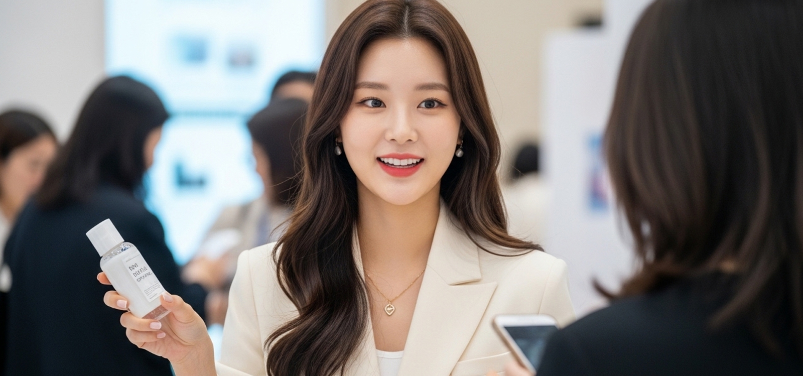 팝업스토어에서 고객 응대하는 모습