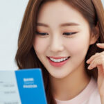 은행 창구에서 통장을 확인하는 모습