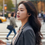 횡단보도를 건너며 출근하는 모습