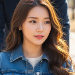 공원에서 보호자가 뒤에서 휠체어를 밀어주며 산책하는 모습