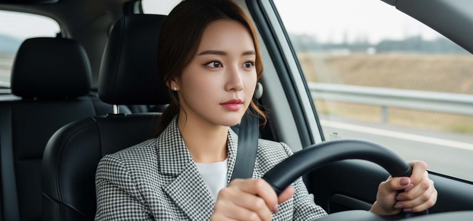 운전을 하고 있는 여자