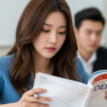 감독관이 시험지를 배부하는 순간 받는 모습