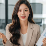 창업 아이디어 회의 중 적극적으로 설명하는 모습