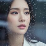 비 오는 날 창가에서 빗소리를 즐기는 모습