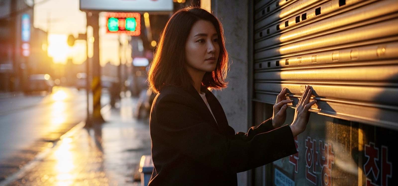 매장 셔터를 내리는 순간