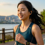 한강 러닝 중 속도 올리는 장면