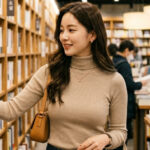 대형 서점에서 책을 찾는 모습