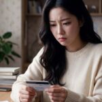 신용카드를 들고 고민하는 모습