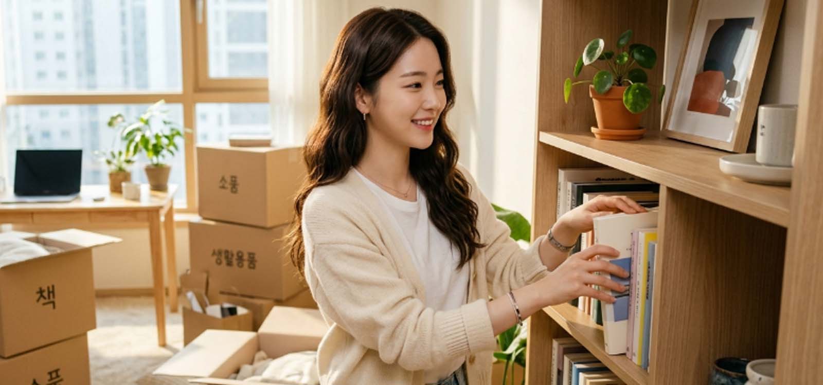 청년주택에서 인테리어 꾸미는 모습