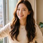 커텐을 여는 여자