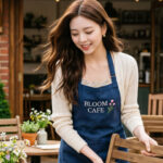 아침 오픈 준비로 테라스 정리하는 카페 사장