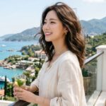 바닷가 전망대에서 풍경 감상