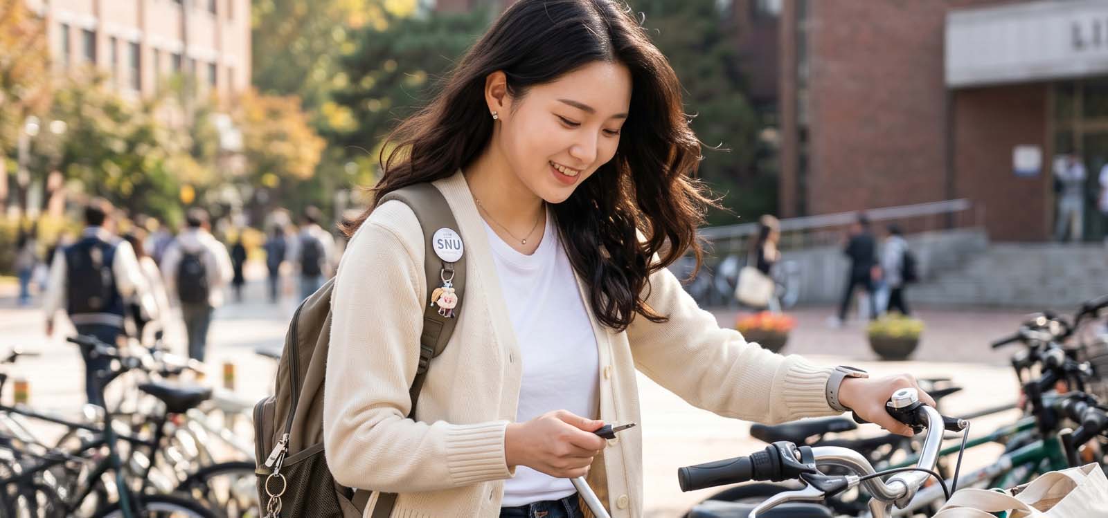 자전거 타려는 여자
