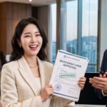 서류 들고있는 여자