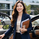 차량 문을 열며 상담을 준비하는 모습