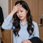 병원 진료 후 무거운 발걸음으로 나오는 모습