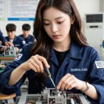 직업훈련 실습 교육 받는 모습