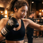 복싱 글러브를 끼고 강하게 펀치