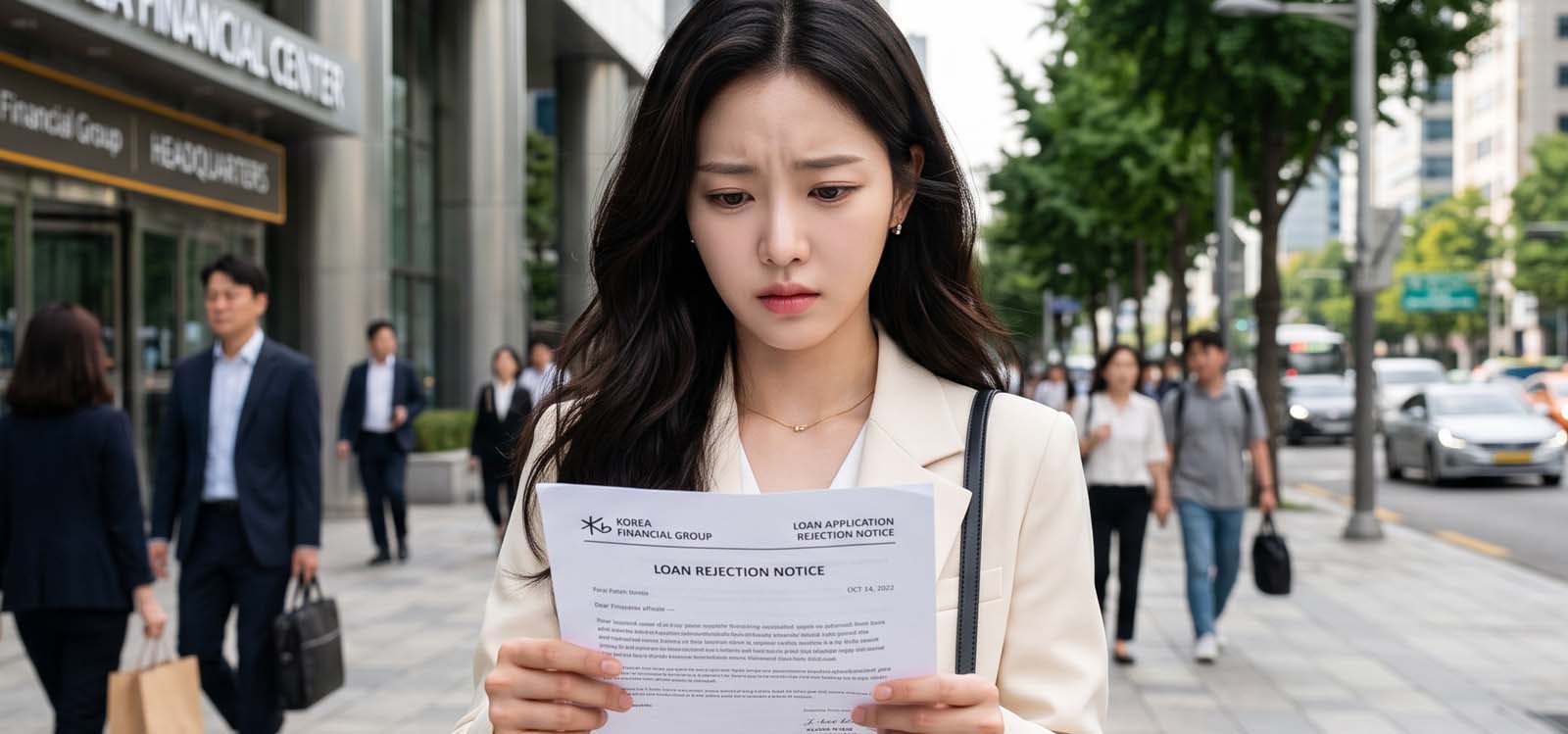 계약서를 꼼꼼히 확인하는 여성