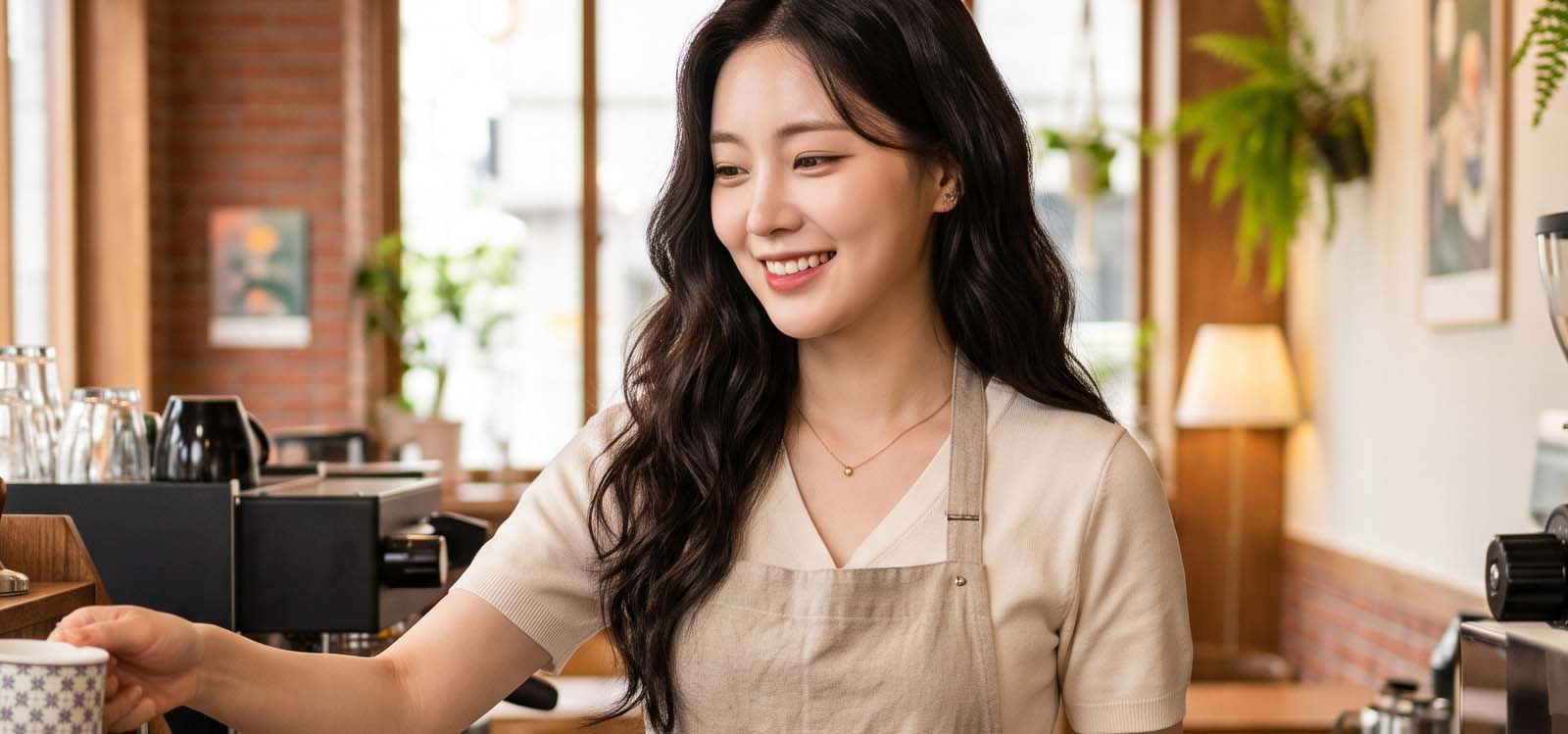 카페 창업 준비를 하는 모습