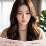 보증금 관련 서류를 확인하는 모습