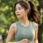 공원 산책로를 조깅하는 모습