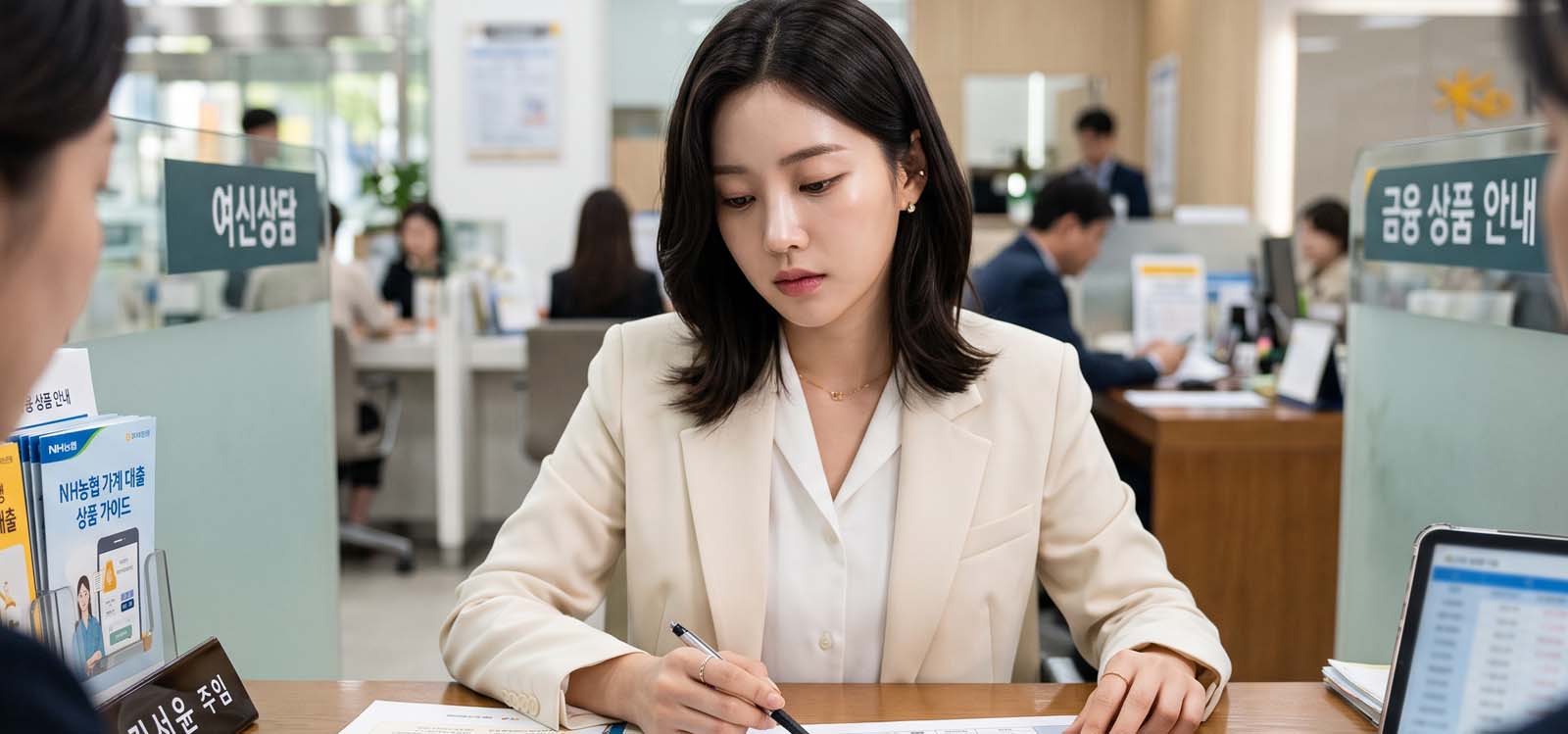 여러 대출 상품을 비교하는 모습
