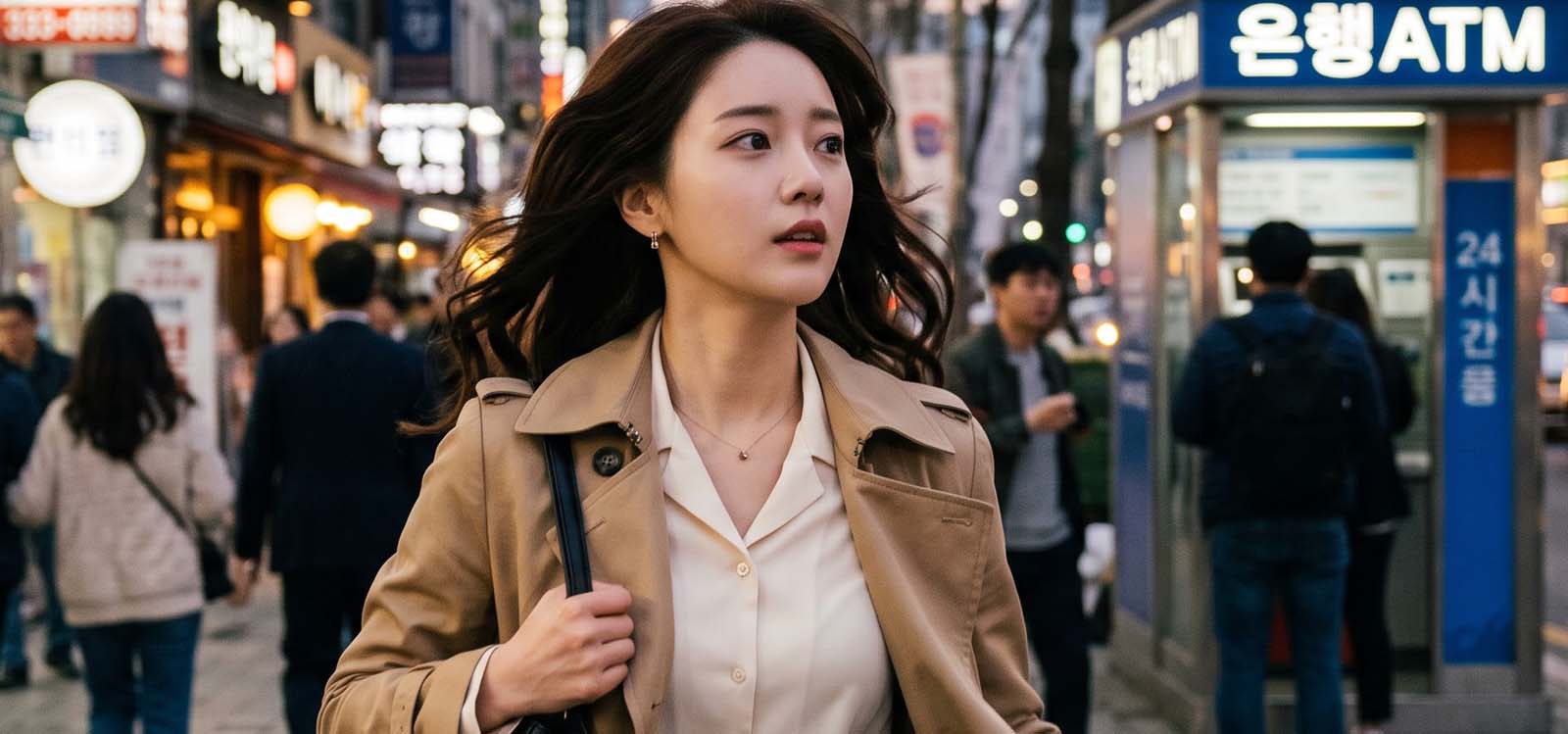 급하게 ATM으로 뛰어가는 모습