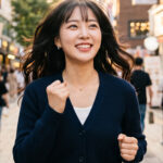 취업 성공을 기대하며 두 주먹을 살짝 쥐는 모습