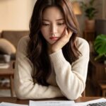 신용대출 거절 후 깊게 고민하는 모습