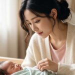 아기 속싸개 싸주는 엄마