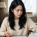 대출 상환금과 생활비를 계산하는 모습