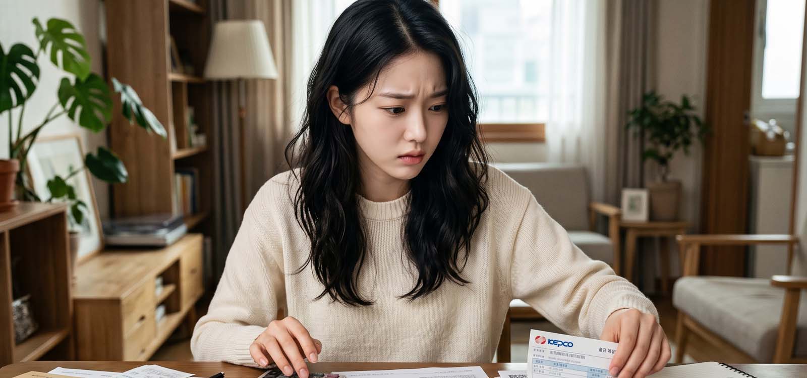 대출 상환금과 생활비를 계산하는 모습