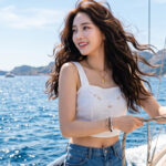 요트 위에서 바닷바람을 즐기는 모습